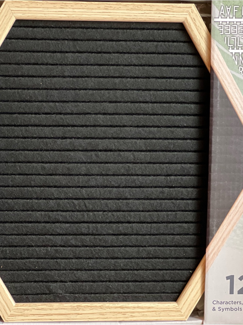 Black Felt Letter Board with Natural Wood Frame - Picture 2 of 2